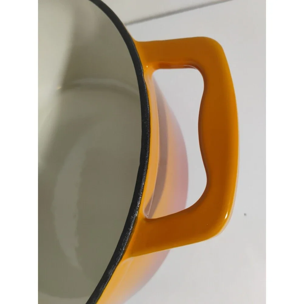 Chef Power 4.5QT Orange Flamed Enameled Cast Iron Dutch Oven with Lid New